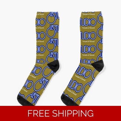 Le Studio Socks Gold White & Blue Logo TOS